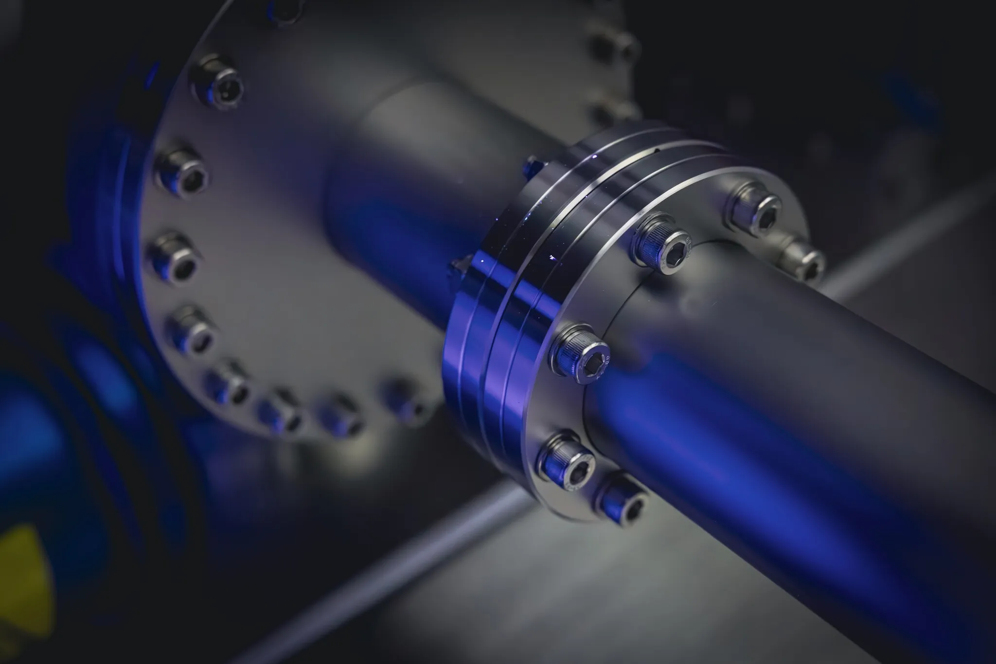 Close-up of a vacuum system for analytics